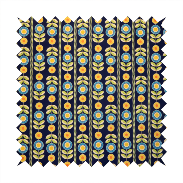 Midnight Sun Field Scandinavian Bloom Upholstery Fabric DP-126