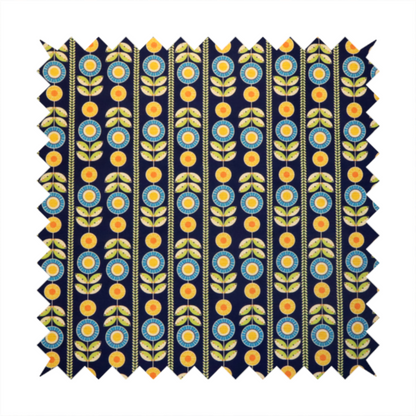 Midnight Sun Field Scandinavian Bloom Upholstery Fabric DP-126