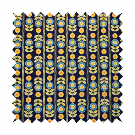 Midnight Sun Field Scandinavian Bloom Upholstery Fabric DP-126
