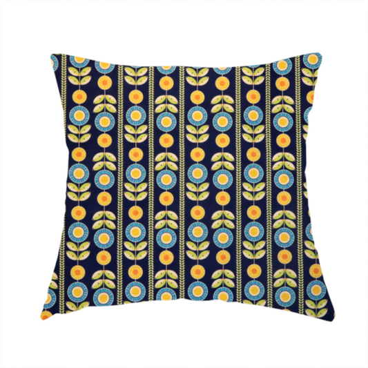 Midnight Sun Field Scandinavian Bloom Upholstery Fabric DP-126 - Handmade Cushions