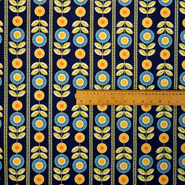 Midnight Sun Field Scandinavian Bloom Upholstery Fabric DP-126