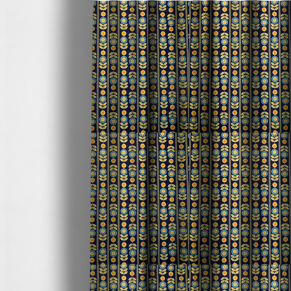Midnight Sun Field Scandinavian Bloom Upholstery Fabric DP-126 - Made To Measure Curtains