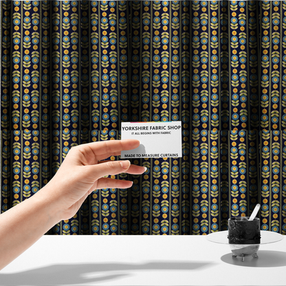 Midnight Sun Field Scandinavian Bloom Upholstery Fabric DP-126 - Made To Measure Curtains