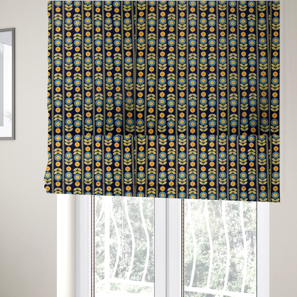 Midnight Sun Field Scandinavian Bloom Upholstery Fabric DP-126 - Roman Blinds