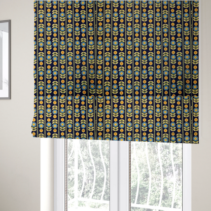 Midnight Sun Field Scandinavian Bloom Upholstery Fabric DP-126 - Roman Blinds
