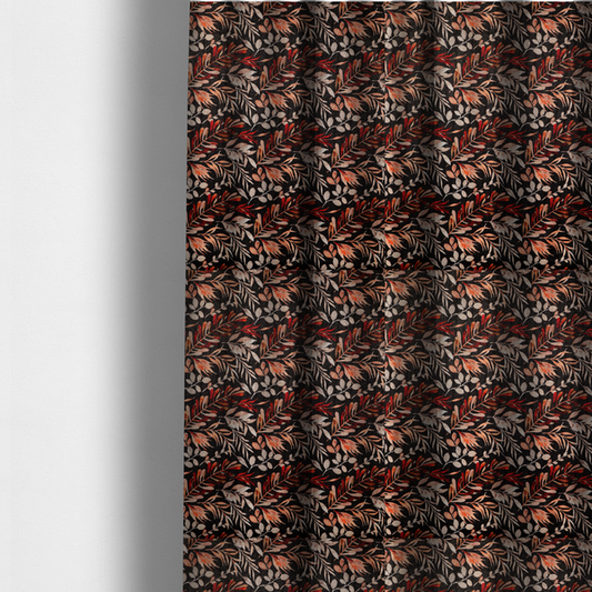 Dramatic Dark Floral/Leaf Upholstery Fabric DP-13 - Made To Measure Curtains