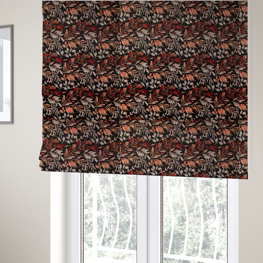Dramatic Dark Floral/Leaf Upholstery Fabric DP-13 - Roman Blinds