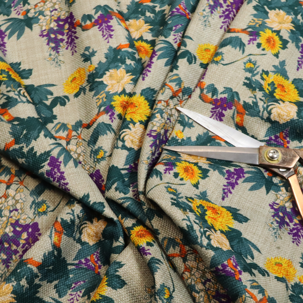 The Duke's Yellow Garden Upholstery Fabric DP-130 - Made To Measure Curtains