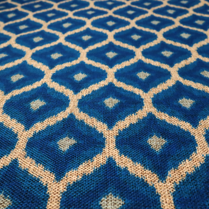 Boho-Chic Blue Diamond Upholstery Fabric DP-137 - Roman Blinds
