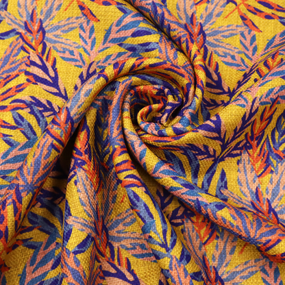 Golden Ochre Botanical Upholstery Fabric DP-139