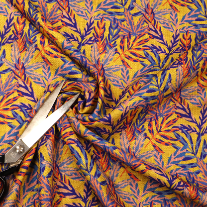 Golden Ochre Botanical Upholstery Fabric DP-139