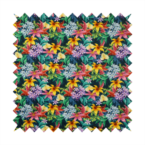 Midnight Tropical Garden Upholstery Fabric DP-140 - Roman Blinds