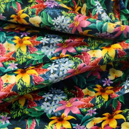 Midnight Tropical Garden Upholstery Fabric DP-140 - Roman Blinds