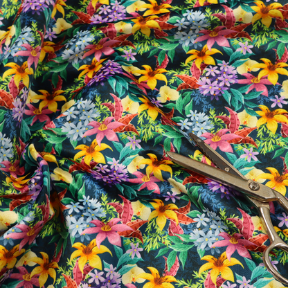 Midnight Tropical Garden Upholstery Fabric DP-140 - Roman Blinds