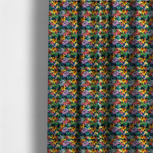 Midnight Tropical Garden Upholstery Fabric DP-140 - Made To Measure Curtains