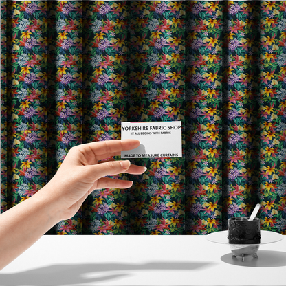 Midnight Tropical Garden Upholstery Fabric DP-140 - Made To Measure Curtains