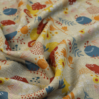 Sunburst Folk Floral Upholstery Fabric DP-146