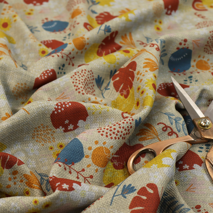 Sunburst Folk Floral Upholstery Fabric DP-146