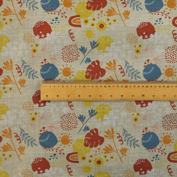 Sunburst Folk Floral Upholstery Fabric DP-146
