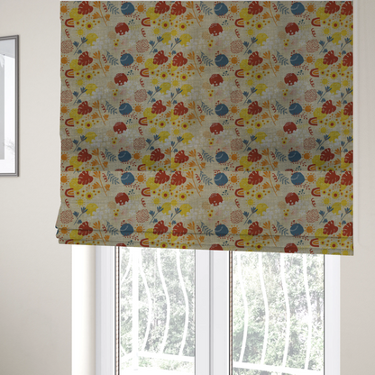 Sunburst Folk Floral Upholstery Fabric DP-146 - Roman Blinds