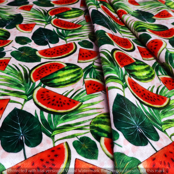 Watermelon Extravaganza Soft Velvet Upholstery Fabric DP-15