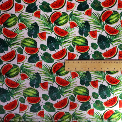 Watermelon Extravaganza Soft Velvet Upholstery Fabric DP-15