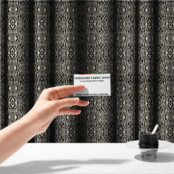 Midnight Damask Distortion Upholstery Fabric DP-154 - Made To Measure Curtains