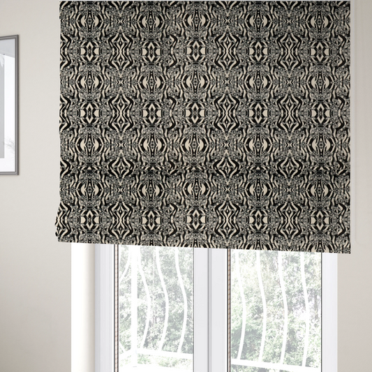 Midnight Damask Distortion Upholstery Fabric DP-154 - Roman Blinds
