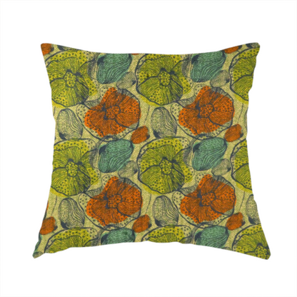 Earthy Pop Art Flower Upholstery Fabric DP-160 - Handmade Cushions