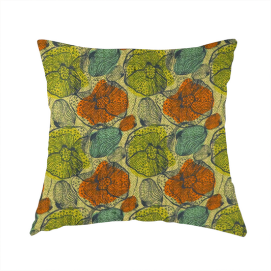 Earthy Pop Art Flower Upholstery Fabric DP-160 - Handmade Cushions