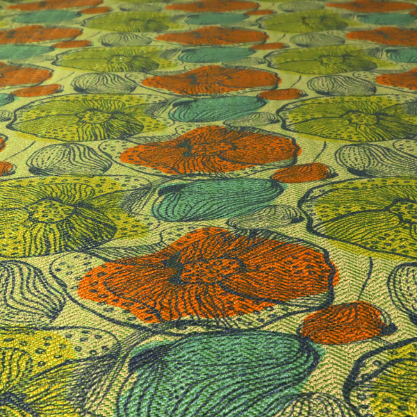 Earthy Pop Art Flower Upholstery Fabric DP-160 - Handmade Cushions