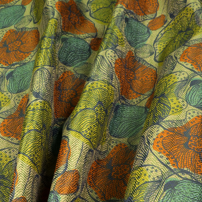 Earthy Pop Art Flower Upholstery Fabric DP-160 - Handmade Cushions