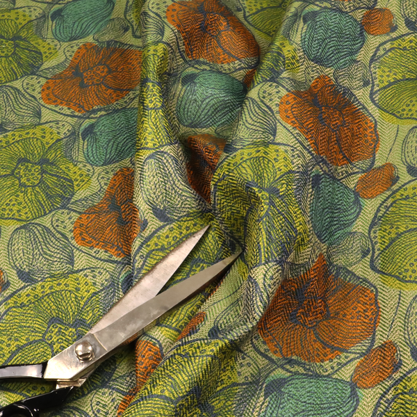 Earthy Pop Art Flower Upholstery Fabric DP-160 - Handmade Cushions