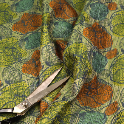 Earthy Pop Art Flower Upholstery Fabric DP-160 - Handmade Cushions