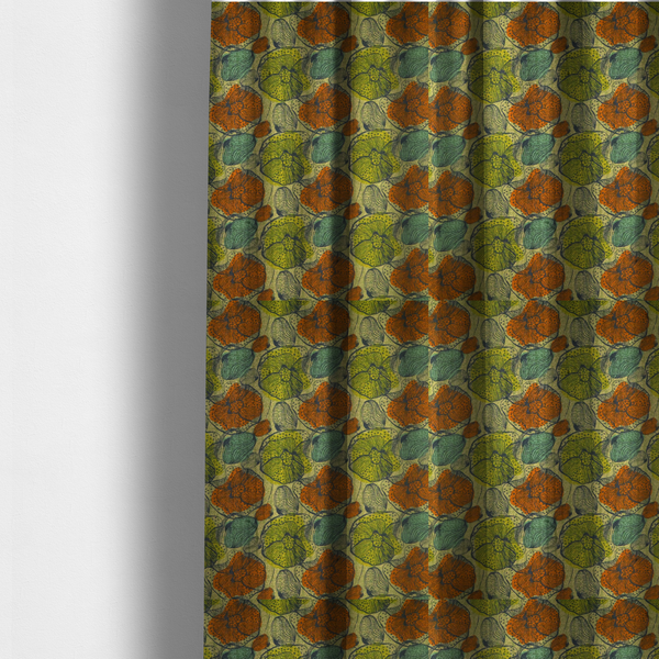 Earthy Pop Art Flower Upholstery Fabric DP-160 - Made To Measure Curtains