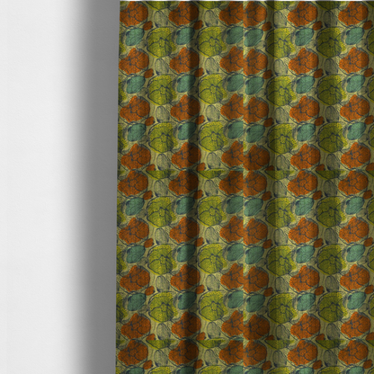 Earthy Pop Art Flower Upholstery Fabric DP-160 - Made To Measure Curtains