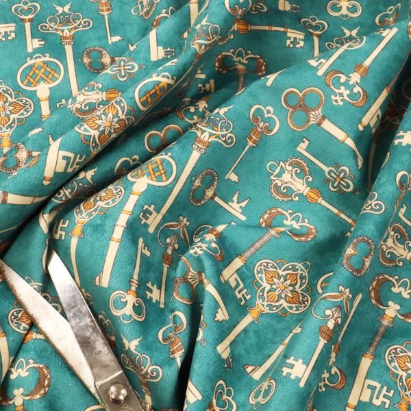 The Lost Library Keys Upholstery Fabric DP-161 - Made To Measure Curtains