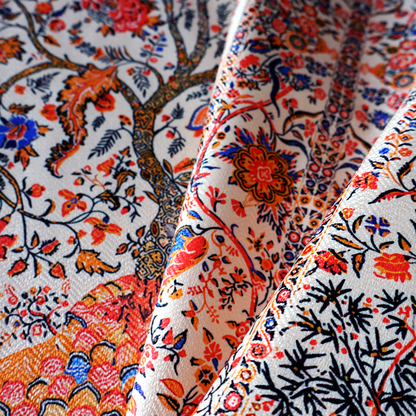 Grand Symmetrical Botanical Upholstery Fabric DP-17 - Handmade Cushions