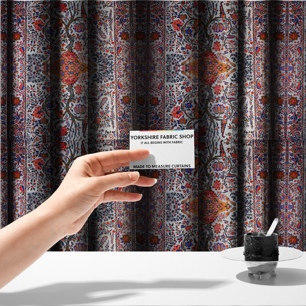 Grand Symmetrical Botanical Upholstery Fabric DP-17 - Made To Measure Curtains