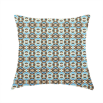 Turkish Tile Medallion Upholstery Fabric DP-171 - Handmade Cushions