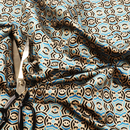 Turkish Tile Medallion Upholstery Fabric DP-171 - Made To Measure Curtains