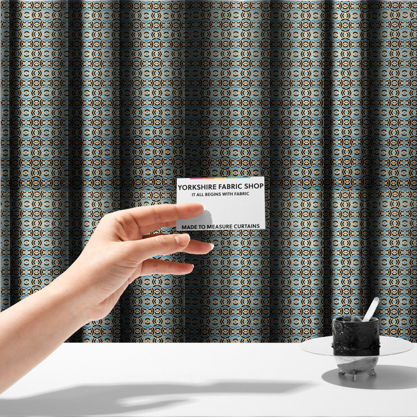 Turkish Tile Medallion Upholstery Fabric DP-171 - Made To Measure Curtains