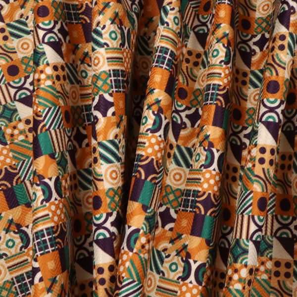 Harvest Orange Retro Geometric Upholstery Fabric DP-180 - Roman Blinds