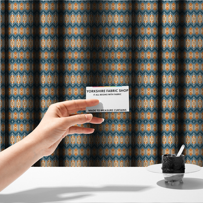 1960s Retro-Geometric Column Upholstery Fabric DP-182 - Made To Measure Curtains