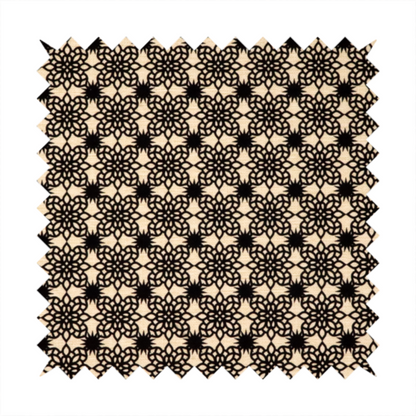 Black Lace Medallion Upholstery Fabric DP-184 - Handmade Cushions