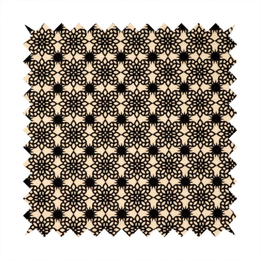 Black Lace Medallion Upholstery Fabric DP-184