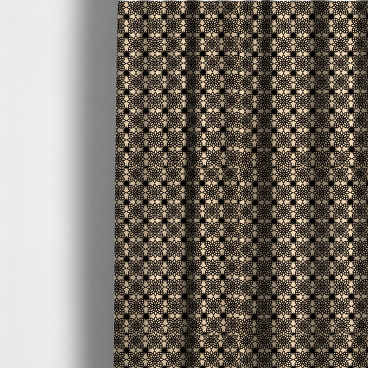 Black Lace Medallion Upholstery Fabric DP-184 - Made To Measure Curtains