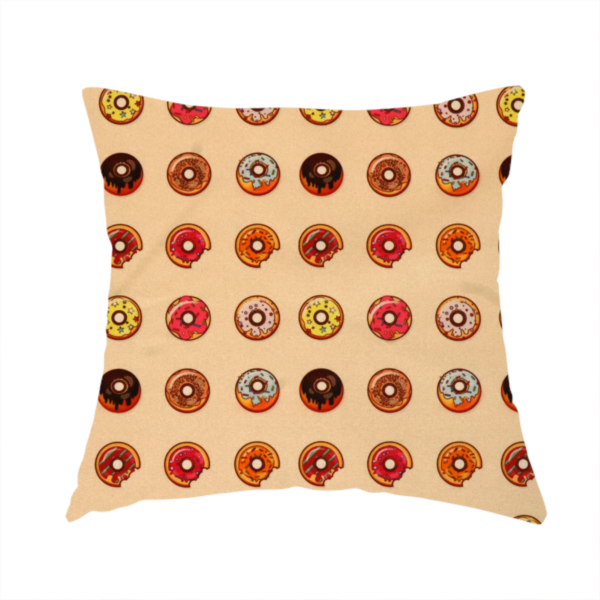 Glazed & Confused Donut Pattern Upholstery Fabric DP-19 - Handmade Cushions