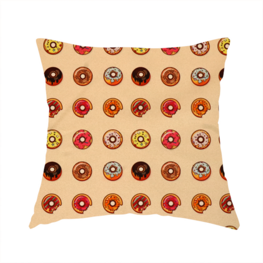 Glazed & Confused Donut Pattern Upholstery Fabric DP-19 - Handmade Cushions