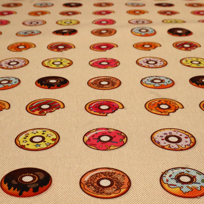 Glazed & Confused Donut Pattern Upholstery Fabric DP-19 - Handmade Cushions